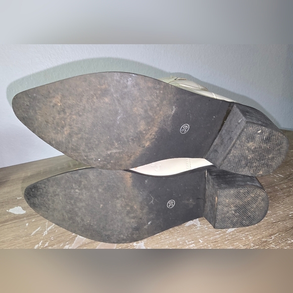 Western Embroidered Cream Cowboy Cowgirl Boots Mid Calf Women's EU 39 US 8.5 - Picture 3 of 12